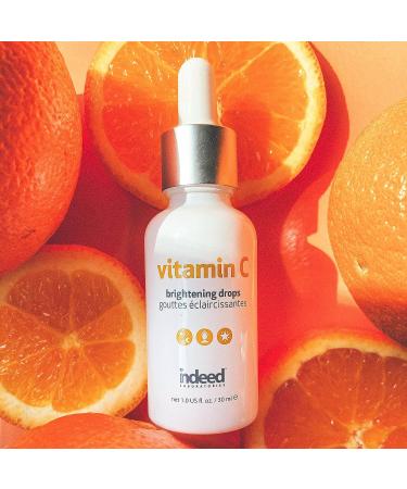 INDEED LABS Vitamin C Brightening Drops - Lightweight Facial Serum with Encapsulated Ascorbic Acid, Volcanic Soil, Hyaluronic Acid - Anti Aging Serum for Fine Lines & Wrinkles - Buy Online on GoSupps.com