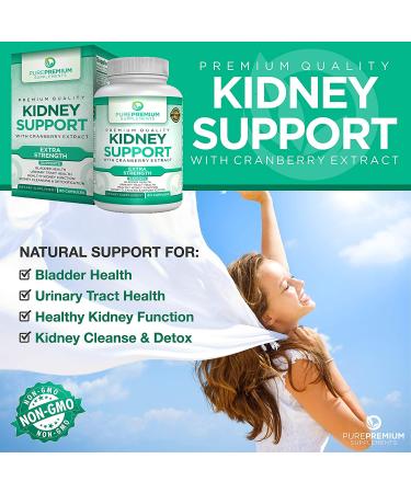 PurePremium Kidney Support Supplement - Promotes Urinary Tract Health with Cranberry, Astragalus & Uva Ursi - 60 Capsules - Buy Online on GoSupps.com