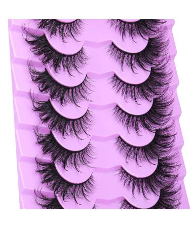 ALICE F001 False Eyelashes 20mm 7 Pairs Pack - Mink Fluffy Fox Eye Lashes for Wispy Dramatic Fairy Cat Eye Look - Buy Online on GoSupps.com