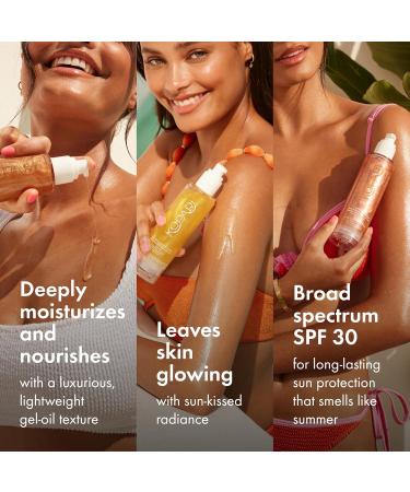 Kopari Sun Shield Body Glow Broad Spectrum SPF 45 Lightweight Shimmering Gel Texture Absorbs Quickly Non Sticky Glowing Results Rose Gold 5 oz - Buy Online on GoSupps.com