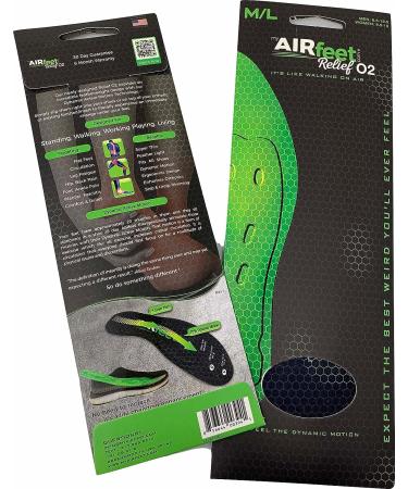 Dynamic Active Arch Support Insoles | AIRfeet Relief O2 for Plantar Fasciitis & Leg Fatigue | M/L Size for All Day Comfort - Buy Online on GoSupps.com