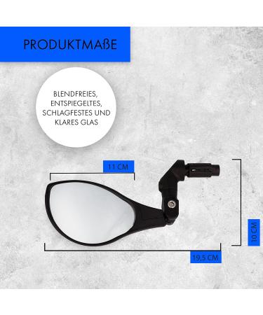 Xirrix Universal Bike Mirror - Premium Handlebar Return Mirror for Bicycles & E-Bikes - Left Side Handlebar End Mirror - Buy Online on GoSupps.com