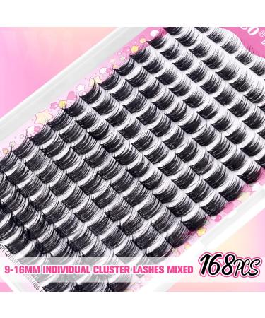 D Curl Cluster Lashes Kit with Lash Bond & Seal Glue - 9-16MM Individual Eyelash Extension Kit - Buy Online on GoSupps.com