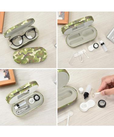 Shop MUF 2-in-1 Camouflage Contact Lens & Glasses Case - Double-Sided Leak-Proof Portable Travel Set with Tweezers & Solution Bottle - Buy Online on GoSupps.com