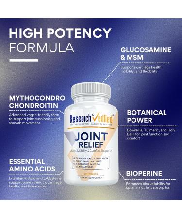 Research Verified Joint Support - Glucosamine, MSM, Turmeric, Boswellia, BioPerine - Vegan - 270 Capsules - 3 Month Supply 90 Count (Pack of 3) - Buy Online on GoSupps.com