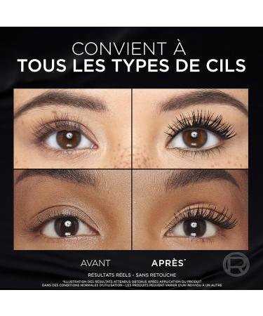 L'Or al Paris - Million Lash Volume Mascara - Panoramic Look & Multiplied Lashes - Ultra-Flexible Formula - Clump-Free - Panorama - Shade: All Night Black (Intense Black) - Buy Online on GoSupps.com