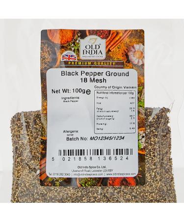 Old India Black Pepper Ground 18 Mesh - 100g | Premium Quality Spice - Buy Online on GoSupps.com