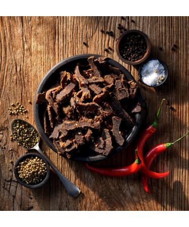 Peri Peri Sliced Biltong 1 x 50g (50g) Natural Spicy Beef Biltong by The Biltong Company High in Protein & Keto Diet-Approved Lean Biltong Spiced Meat Snack Like Jerky - Buy Online on GoSupps.com