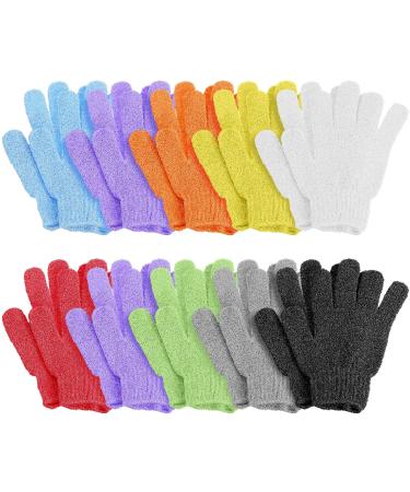 20 Pieces Exfoliating Gloves Exfoliating Body Scrub Gloves Double Sided Bathing Glove Bathing Glove Hand Scrub Glove Scrub Wash Mitt Body Scrubbing Glove for Women Men Girls Spa Massage  9 Colors