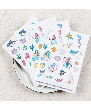 PapaKit Under the Sea Mermaids Temporary Tattoo Set - 54 Styles, Metallic Foil, Non-Toxic, Kids Birthday Party Favor - Buy Online on GoSupps.com