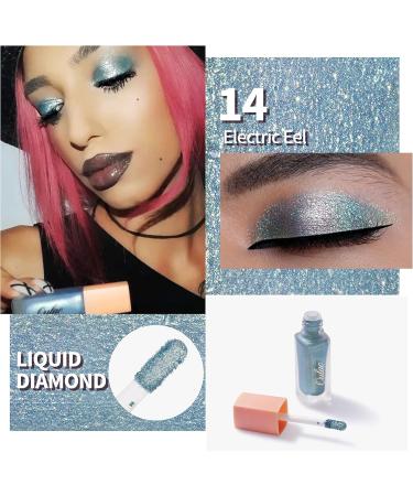 Oulac Liquid Glitter Eyeshadow Shimmer Eyeshadow & Eyeliner | Shiny Teal with Gold and Emerald Sparkle Blendable Sparkly Eye Make-up Crease Resistant Vegan Cruelty-Free 5.4g Electric Eel (14) - Buy Online on GoSupps.com