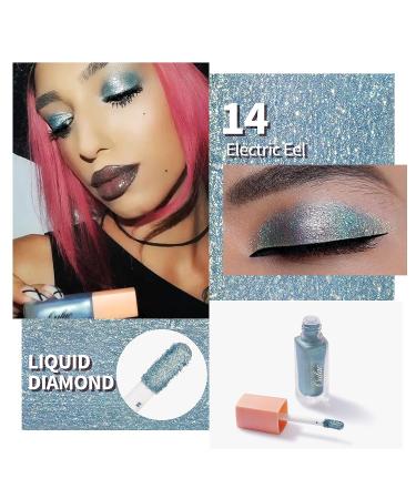Oulac Green Glitter Liquid Eyeshadow & Liner: Long-Lasting Shimmer Eye Makeup | Vegan & Cruelty-Free | Electric Eel Shade - Buy Online on GoSupps.com