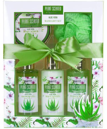 Brubaker Cosmetics 2-in-1 Care Set - Lavender & Aloe Vera - 15-Part Ladies Shower & Swimming Beauty Gift Set with Decorative Wooden Cabinet - Buy Online on GoSupps.com