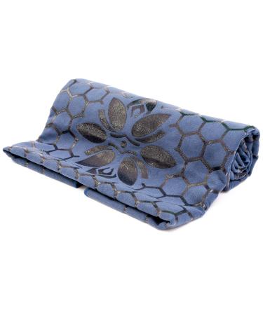 Yoga Towels for Hot Yoga, Non Slip and Long Clever Towel Provides Grip with Unique Two-Sided Design, Microfiber is Absorbant and Lightweight with Moisture Wicking Properties Darkblue