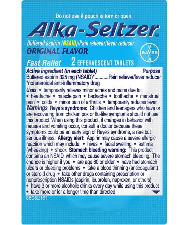 Alka-Seltzer Original Effervescent Tablets - 72 Count | Fast Relief of Headache, Muscle Aches & Body Aches - Buy Online on GoSupps.com