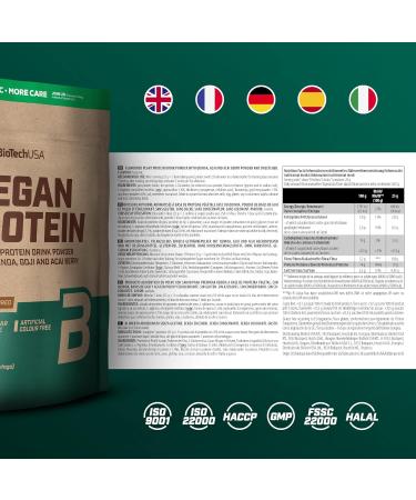 BiotechUSA Vegan Protein Shake - 2kg Rice & Pea Base with Superfoods | Gluten Sugar & Lactose-Free | Hazelnut Flavor - Buy Online on GoSupps.com