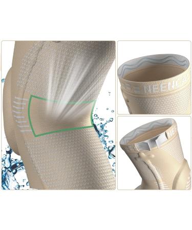 NEENCA Knee Brace Compression Sleeve Support with Patella Gel Pads - Medical Grade for Meniscus Tear, ACL, Arthritis - L Beige - Buy Online on GoSupps.com