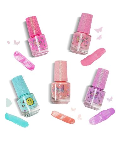 Hot Focus Kids Nail Polish Set for Girls - 5 Piece Colorful Scented Water Based Washable Quick-Dry Peel Off Nail Art Set - Buy Online on GoSupps.com