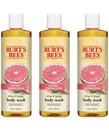 Burt's Bees Extra Energizing Citrus and Ginger Body Wash - 12 Ounce Bottle (Pack of 3) Citrus & Ginger 12 Fl Oz (Pack of 3)