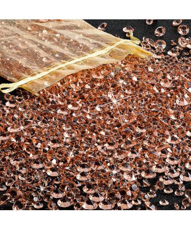 IOPJLK 4000 pieces of rhinestones in 3 sizes acrylic crystal diamonds with sharp soil for wedding decoration nail art make-up box filling make-up beautification desktop decoration (rose gold) diamond pink