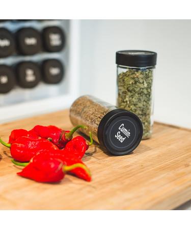 18 Pack 4oz Glass Spice Jars - AllSpice Set for Kitchen Storage - Buy Online on GoSupps.com