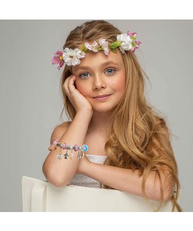 130 Piece DIY Charm Bracelet Kit for Girls 8-12 - Jewelry Beads & Snake Chains - Unicorn Mermaid Gifts - Christmas Stocking Stuffer - Buy Online on GoSupps.com