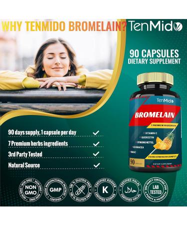 Bromelain Extract Capsules Proteolytic Enzymes & VitC Quercetin Echinacea Garlic Pepper - Supports Digestion Health Nutrient Absorption - 90caps 3Months Supply 90 Count (Pack of 1) - Buy Online on GoSupps.com