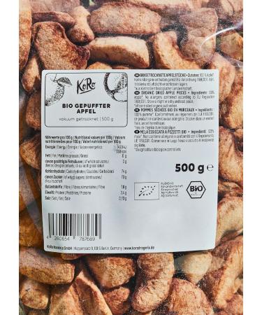 KoRo - Organic Puffed Apple 500 g - No added sugar - Particularly crunchy - Aromatic-fruity - 100% pleasure - Buy Online on GoSupps.com