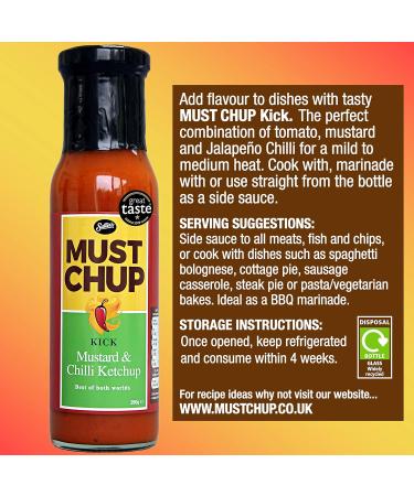Must Chup Ketchup 6x bottle Pack Tomato Mustard Chilli Sauce Kick 6x Bottles each 260g - Buy Online on GoSupps.com