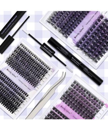 DIY Lash Extension Set | 3D Effect Eyelash Extensions Kit | 30D + 40D Mixed Clusters | 12-16mm with Glue | GJ-3D-60D + 80D-D Curl - Buy Online on GoSupps.com