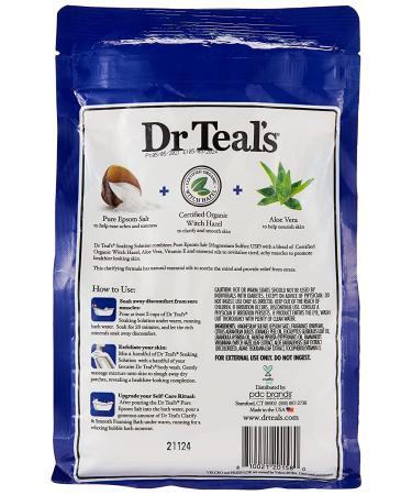 Dr Teal's Clarify & Smooth Epsom Salt with Witch Hazel & Aloe Vera 3lbs - Buy Online on GoSupps.com