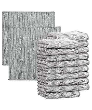 Wire Dishwashing Rags for Wet and Dry 15 Pcs Non Scratch Wire Dishcloth Multipurpose Wires Dishwashing Rag Dish Washing Cloths for Dishes Sinks