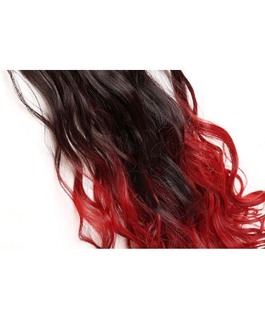 24 Inch Curly Clip-in Hair Extension 8 Pcs Full Head Heat-Resistant Dark Brown to Dark Red - Buy Online on GoSupps.com