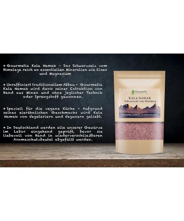 Buy Gourmetia Kala Namak Salt 2KG - Premium Natural Black Sulphur Salt from India | Fine & Coarse Options Available - International Shipping - Buy Online on GoSupps.com