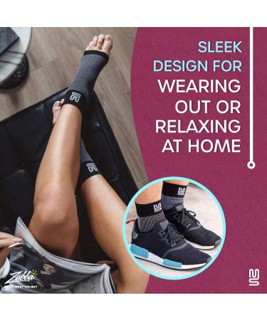Modetro Socks - Ankle Compression Socks for Support & Discomfort Relief | Dotted Black - Large | International Shipping Available - Buy Online on GoSupps.com