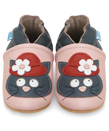 Baby Shoes with Soft Sole - Baby Girl Shoes - Baby Boy Shoes - Leather Toddler Shoes - Baby Walking Shoes 18-24 Months Black Cat
