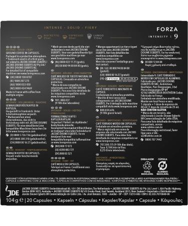  L'Or Espresso L'Or Espresso Coffee - 200 Forza Capsules Intensity 9 - Nespresso * compatible (pack of 10 x 20) - Buy Online on GoSupps.com