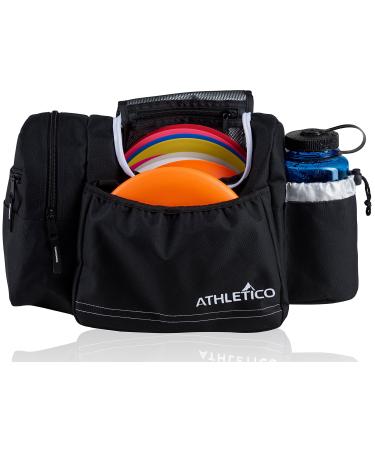 Athletico Disc Golf Bag - Tote Bag For Frisbee Golf - Holds 10-14 Discs, Water Bottle, and Accessories Black