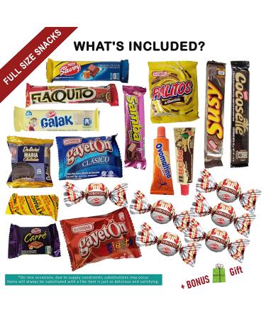 Venezuelan Sweet Snacks Gift Box - International Treats Assortment - Wafer Cookies, Chocolates, Cocosette, Susy, Toronto, Nucita, Galak, Bocadillos & More (20 Count) - Buy Online on GoSupps.com