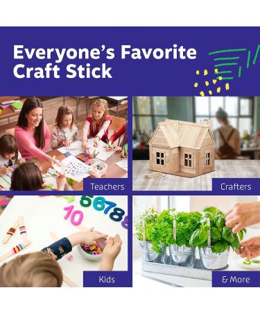 200 Pcs 4.5 Natural Wood Popsicle Sticks for Crafts, Food & Ice Cream - Wax Tongue Depressors - Buy Online on GoSupps.com