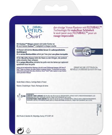 Gillette Venus Swirl Women's Razor with 3 Blades + Free Handle | Smooth Shaving for Sensitive Skin - International Shipping - Buy Online on GoSupps.com