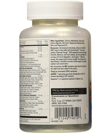 Boost Teen Focus & Memory | KAL Enhanced Energy Blend - 60 Veg Tablets - Buy Online on GoSupps.com