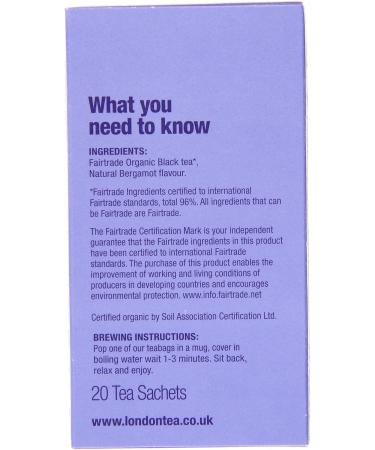 London Tea Organic Earl Grey Teabags 20 bags - Buy Online on GoSupps.com