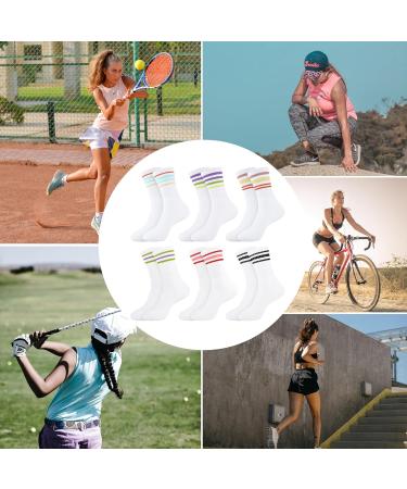 Buy Belloxis Tennis Socks for Women & Men | 6 Pairs Sports Socks Size 39-42 | Comfortable & Stylish White Athletic Socks - Buy Online on GoSupps.com