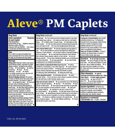 Aleve Pain Relief & Nighttime Sleep Aid Naproxen Sodium Caplets - 120 Count - Buy Online on GoSupps.com