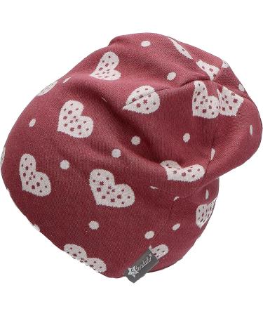 Buy Sterntaler Baby Girls Beanie - Slouch Hat with Heart Design Cotton Fleece Lining in Blackberry Pink - Perfect for Kids - Buy Online on GoSupps.com