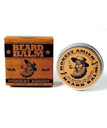 Honest Amish Beard Balm Leave-in Conditioner - Natural & Organic - 2 Ounce Tin - Buy Online on GoSupps.com