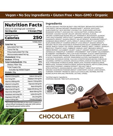 Orgain Organic Perfect Meal Powder Vegan Meal Replacement | 25g Plant Based Protein | 80+ Superfoods | Fiber & Probiotics | Non-GMO Chocolate 2.16 lb - Buy Online on GoSupps.com