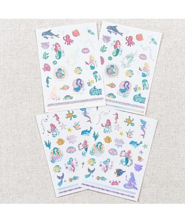 PapaKit Under the Sea Mermaids Temporary Tattoo Set - 54 Styles, Metallic Foil, Non-Toxic, Kids Birthday Party Favor - Buy Online on GoSupps.com