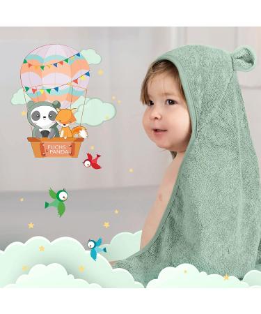Fuchsundpanda Extra Thick Baby Hooded Towel | 100% Bamboo 75x75cm | Warm Soft Perfect Gift in Copper-Green - Buy Online on GoSupps.com